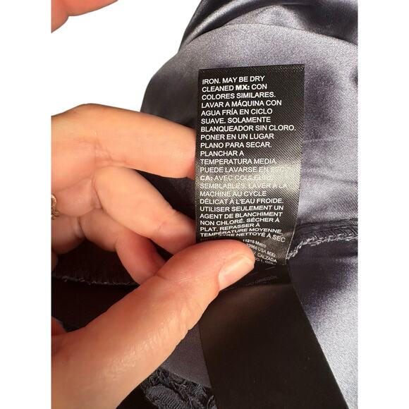 WHBM Blue Grey Sleeveless Lace Halter Fit and Flare Midi Dress - 6 - Picture 10 of 11